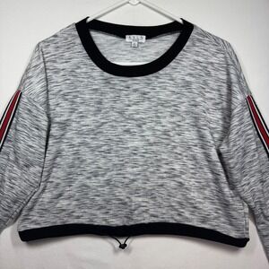 AVLN Studio Womens Pullover Top‎ Gray Black Red Athleisure Sweatshirt Sz Small